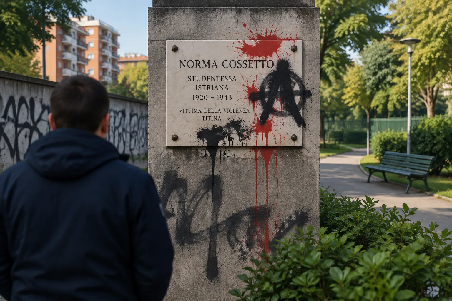 Imbrattata a Milano la targa dedicata a Norma Cossetto nei giardini di via Einstein