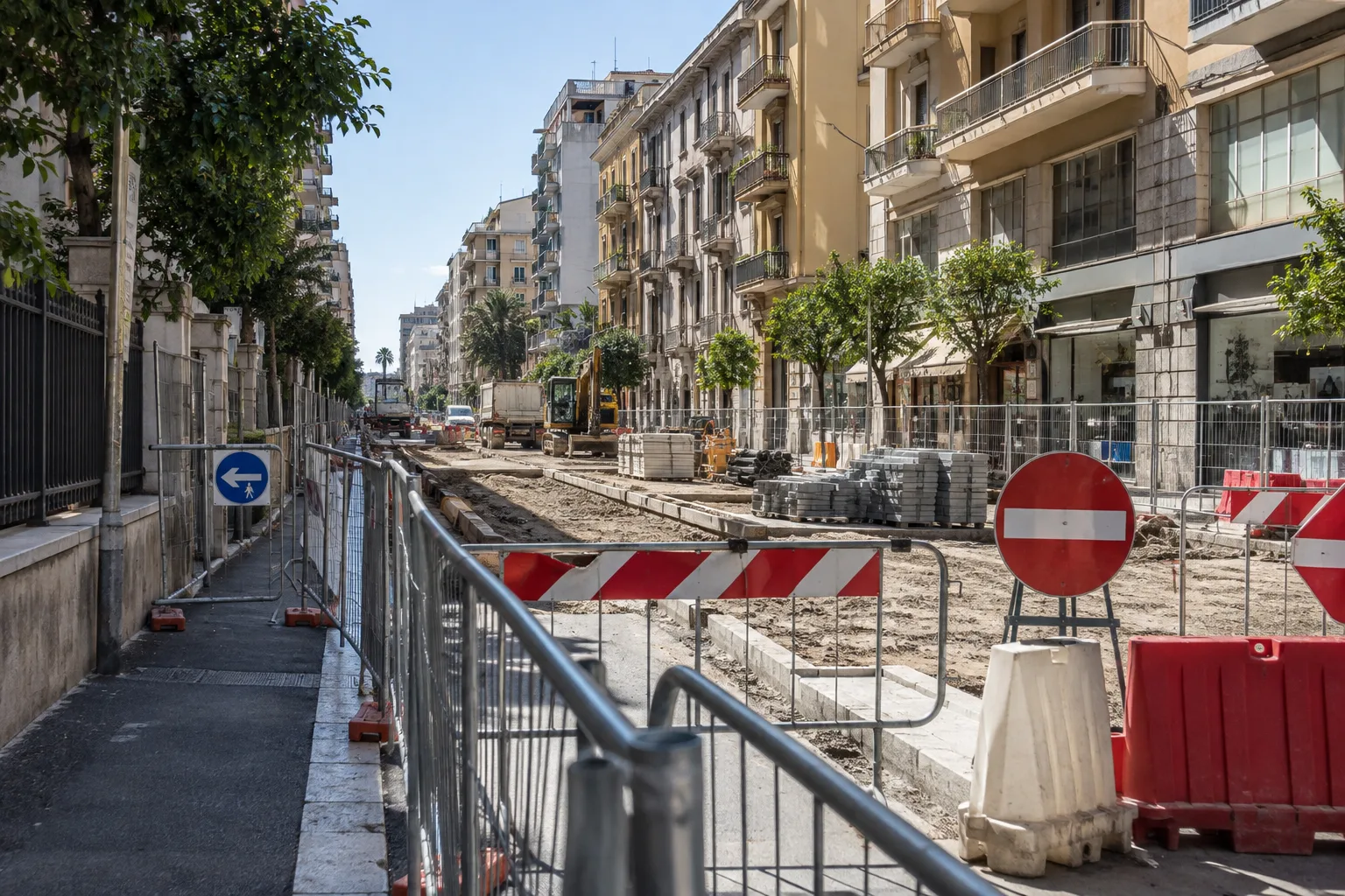 Cantieri Brt, protesta in Municipio 2: tre isolati di corso Benedetto Croce chiusi al traffico