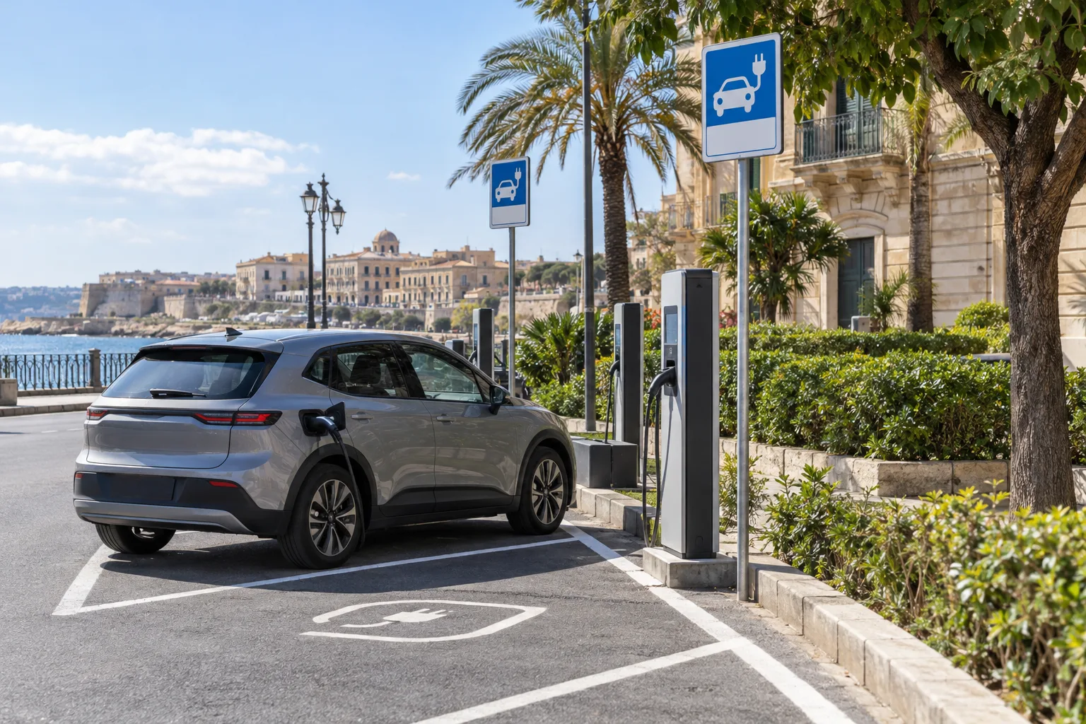 Viale Teracati: sopralluogo del Comune dopo la segnalazione su stalli di ricarica