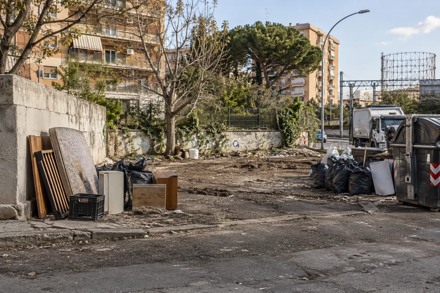 Marconi: smantellato insediamento abusivo tra via Giovanni Volpato e via Ettore Rolli
