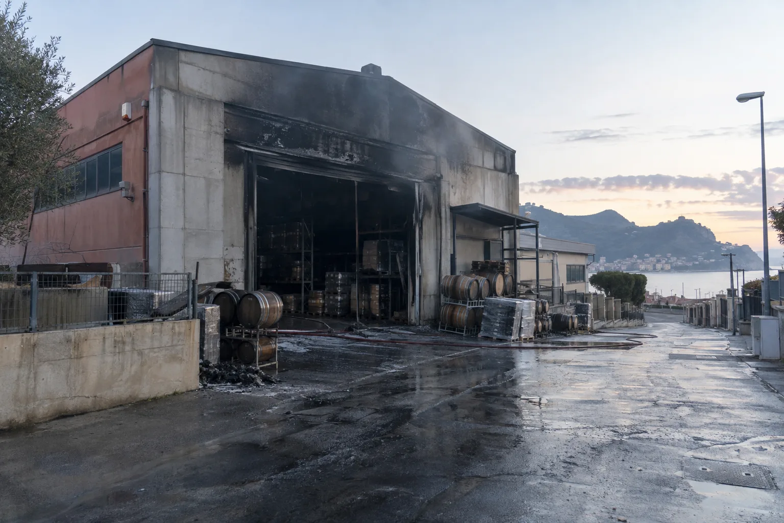 Rogo notturno a Sestri Levante: in fiamme un magazzino di vini