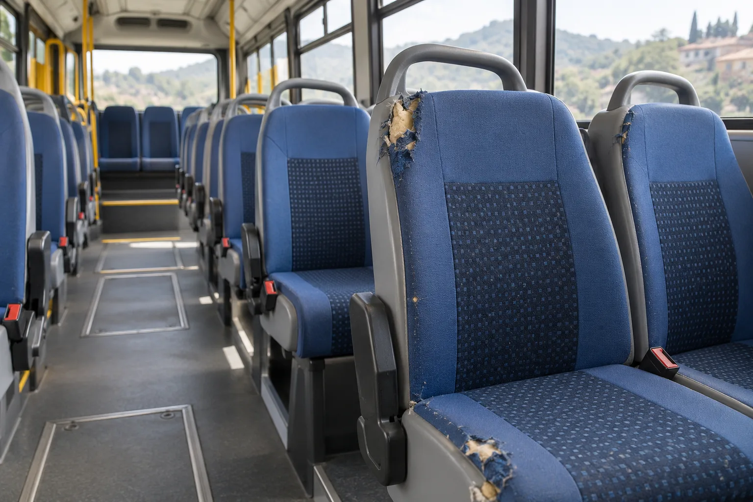 Scuolabus vandalizzato a San Colombano Certenoli: sedili nuovi ritrovati ‘rosicchiati’, il sindaco sale a bordo