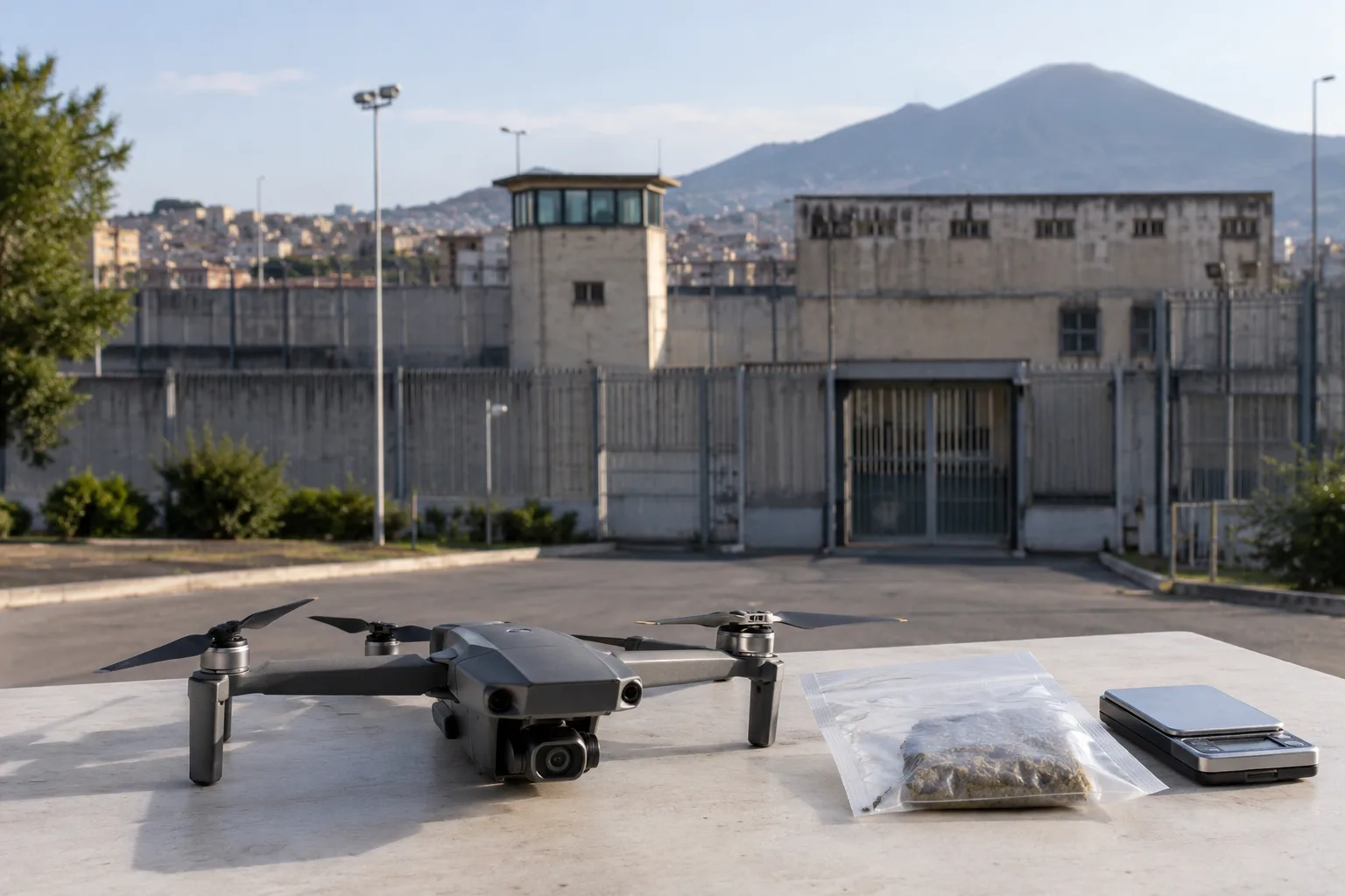 Drone intercettato nei pressi del carcere di Poggioreale: sequestrati 15 smartphone e un chilo di droga