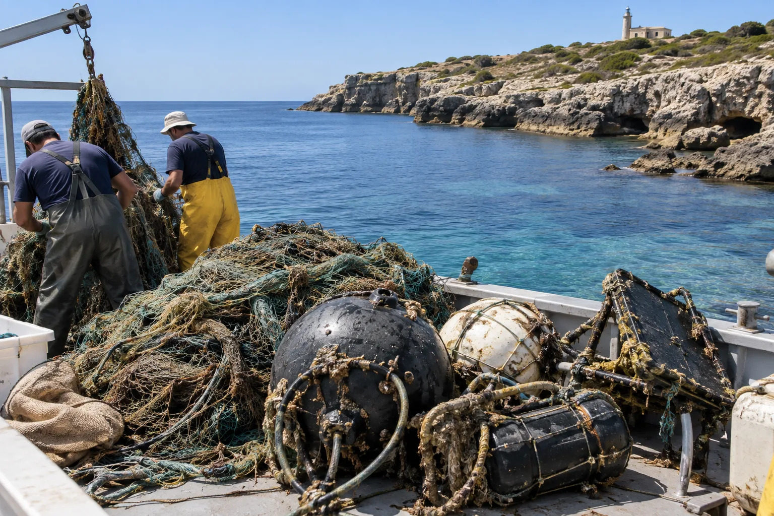 Siracusa, maxi intervento tra Plemmirio e Ognina: recuperate 1,4 tonnellate di reti fantasma e rimosse 22 FAD
