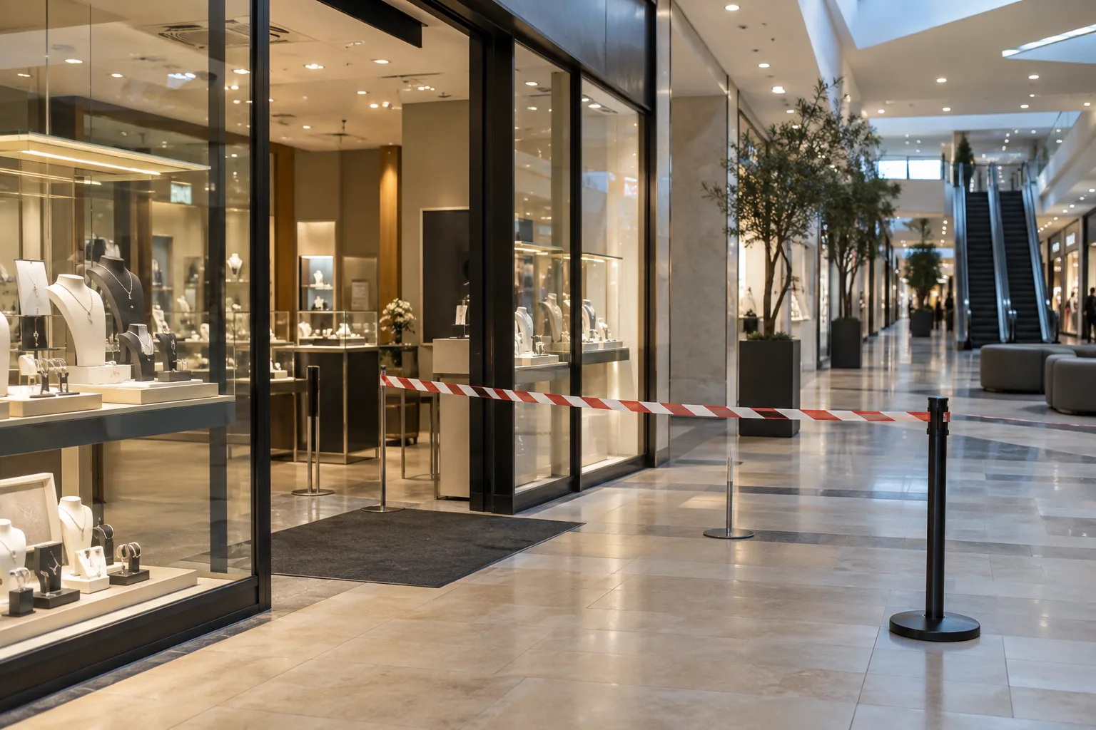 Rapina in una gioielleria del centro commerciale di Gualdo Tadino