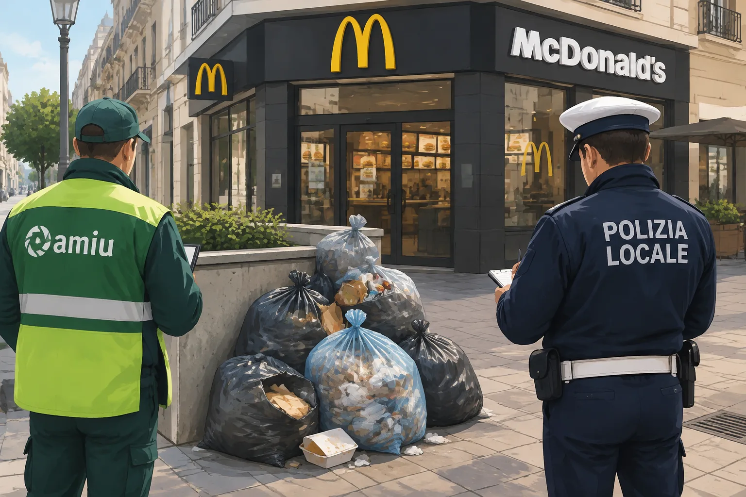 Multa da 150 euro per il McDonald's di corso Cavour: accertata "mancata differenziazione dei rifiuti"