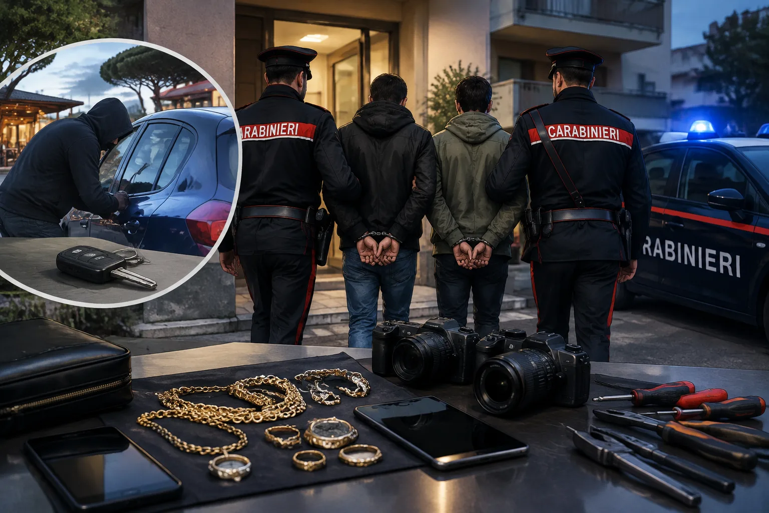 Due uomini arrestati a Ostia dopo il furto delle chiavi da un'auto a Castel Fusano