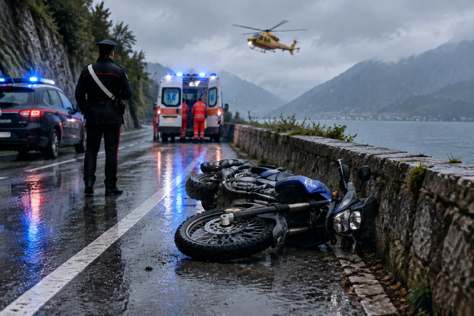 Moto contro un muro sulla 45bis: muore il 59enne Marco Alghisi