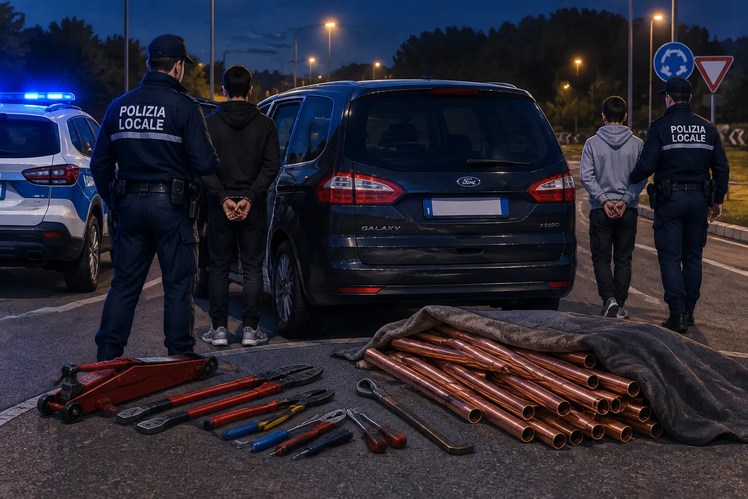 Inseguimento sulla Collatina: arrestato un 22enne e denunciato un 17enne per 40 kg di rame rubato