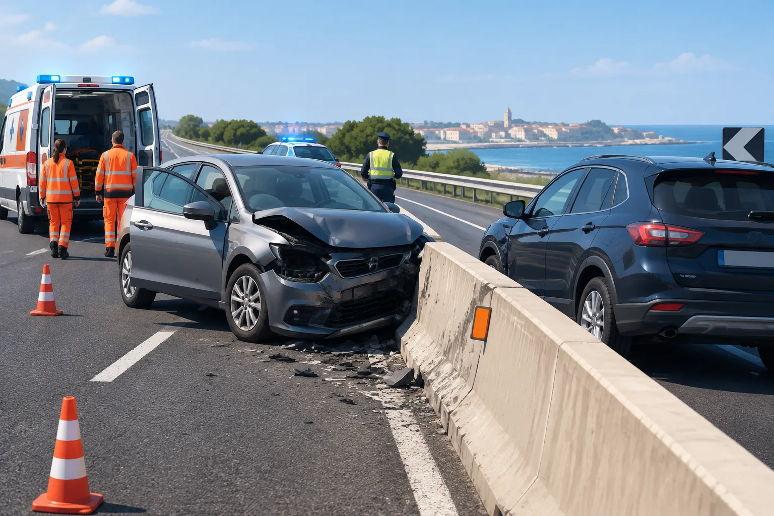 Incidente sulla Statale 16 a Monopoli: due feriti, chiusa la carreggiata nord