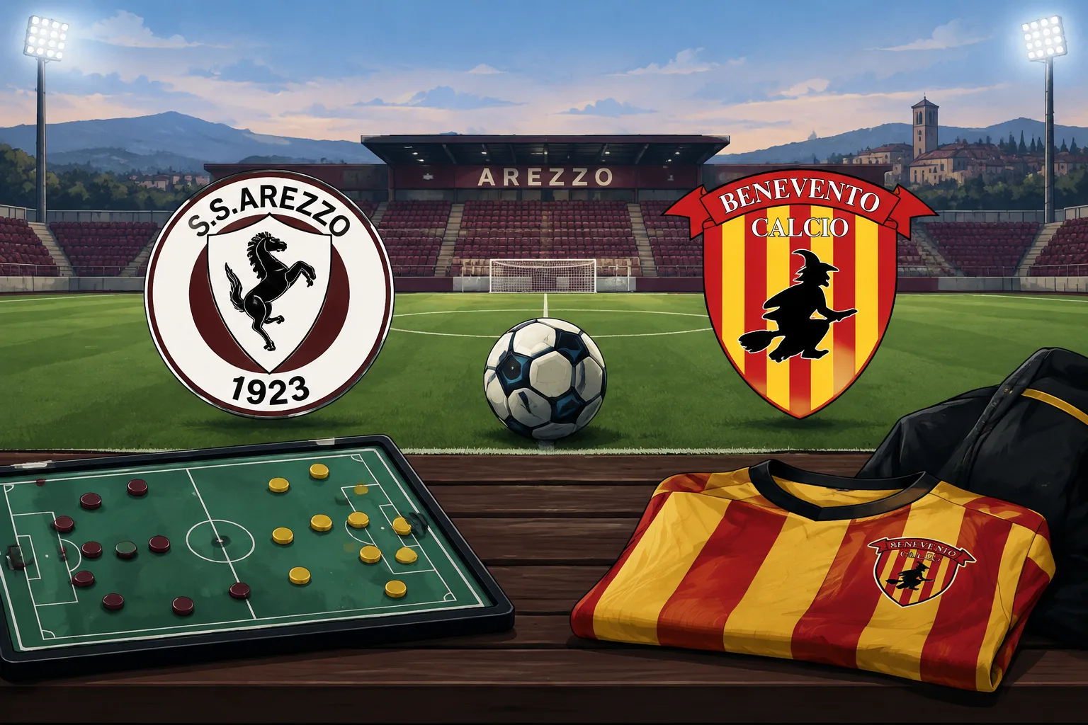 Arezzo-Benevento: le probabili scelte di formazione per la trasferta