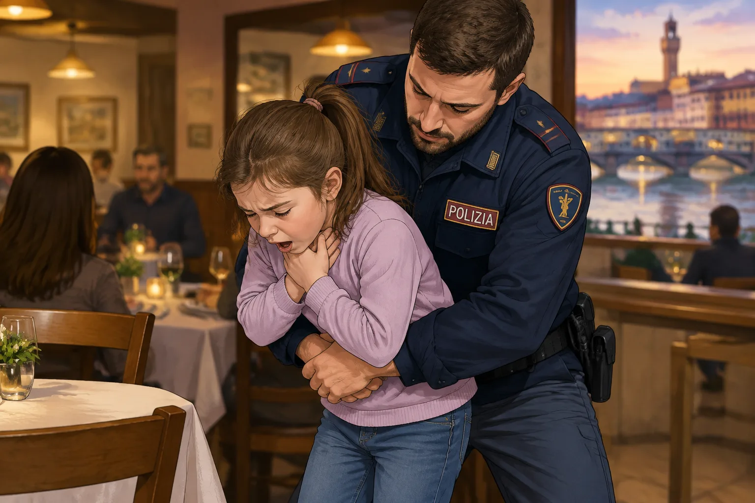 Poliziotto della Squadra Mobile salva una bambina che stava soffocando a Limite sull'Arno