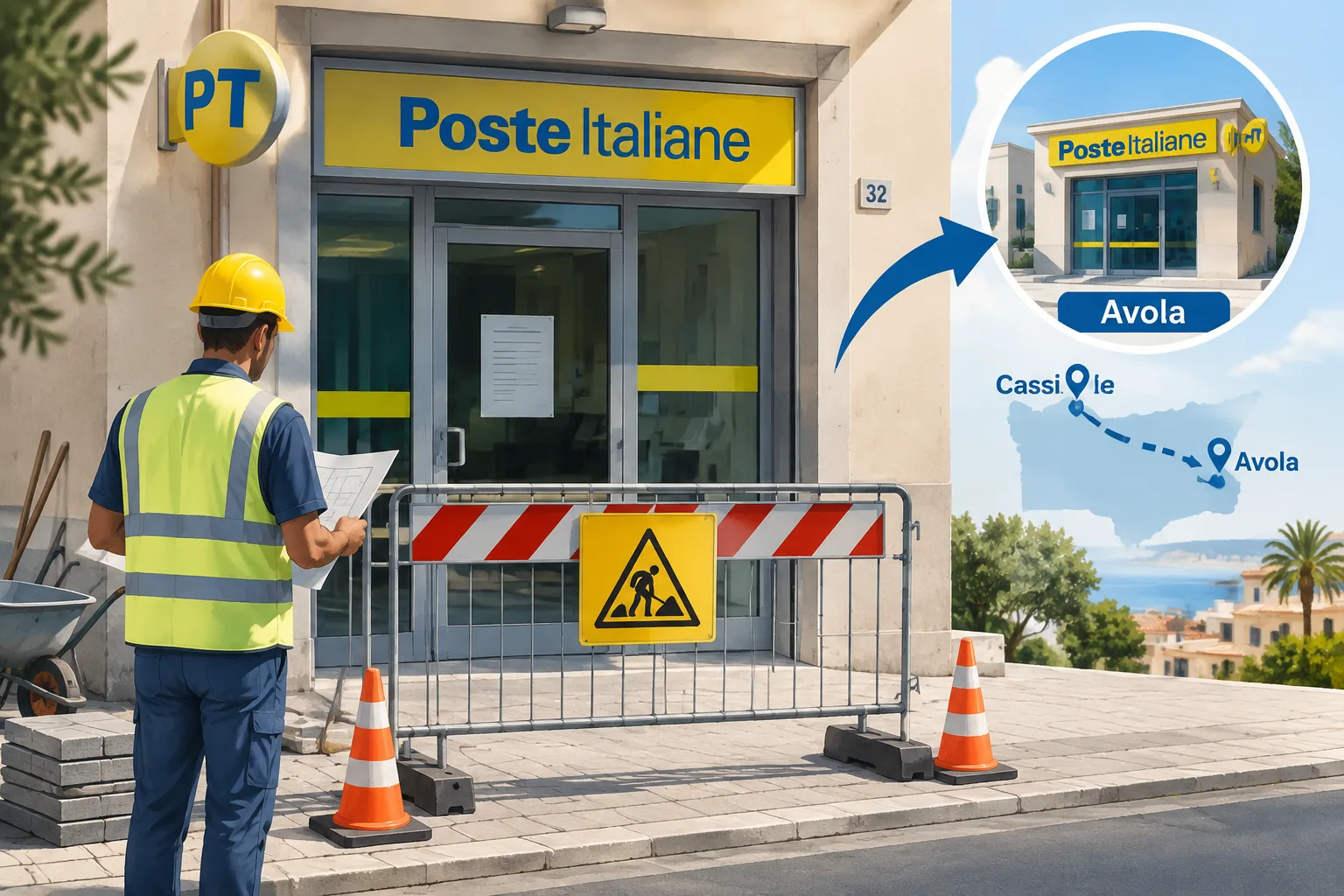 Poste Italiane rassicura Cassibile: lavori in corso, servizi assicurati dall’ufficio di Avola
