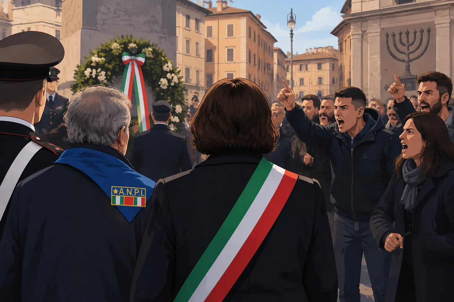 A Roma tensione alla commemorazione della razzia del ghetto: insulti rivolti alla delegazione Anpi