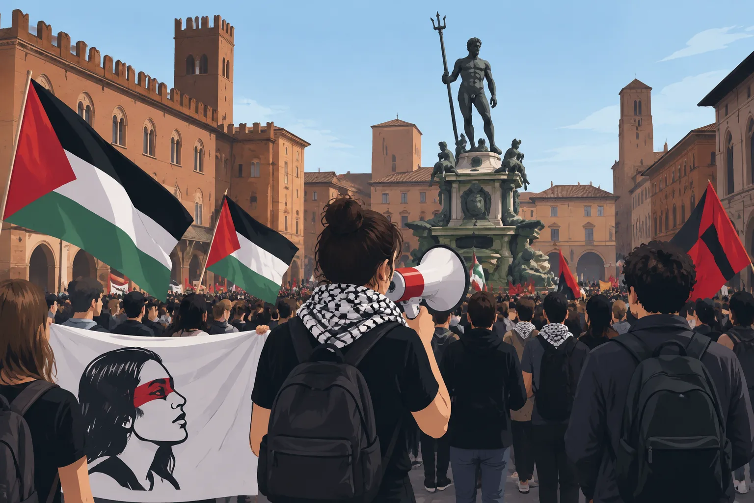 Presidio a Bologna per Lince e contro il "ddl antisemitismo": corteo da piazza del Nettuno a viale Masini