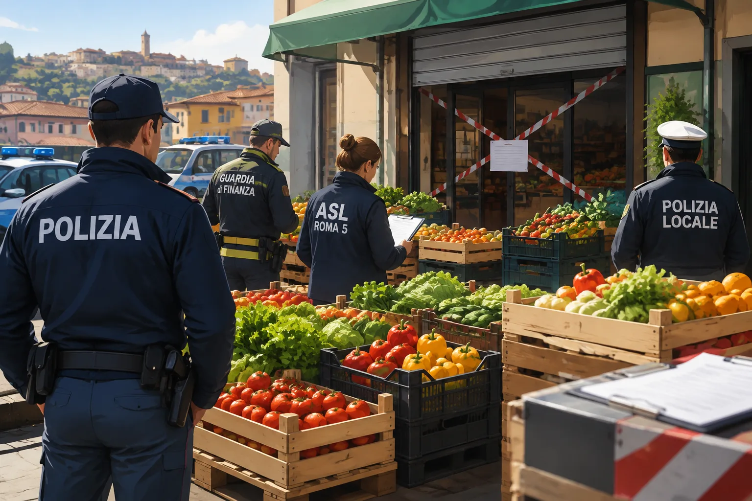 Monterotondo, sequestrate 3,5 tonnellate di ortofrutta e chiuso un negozio dopo controlli