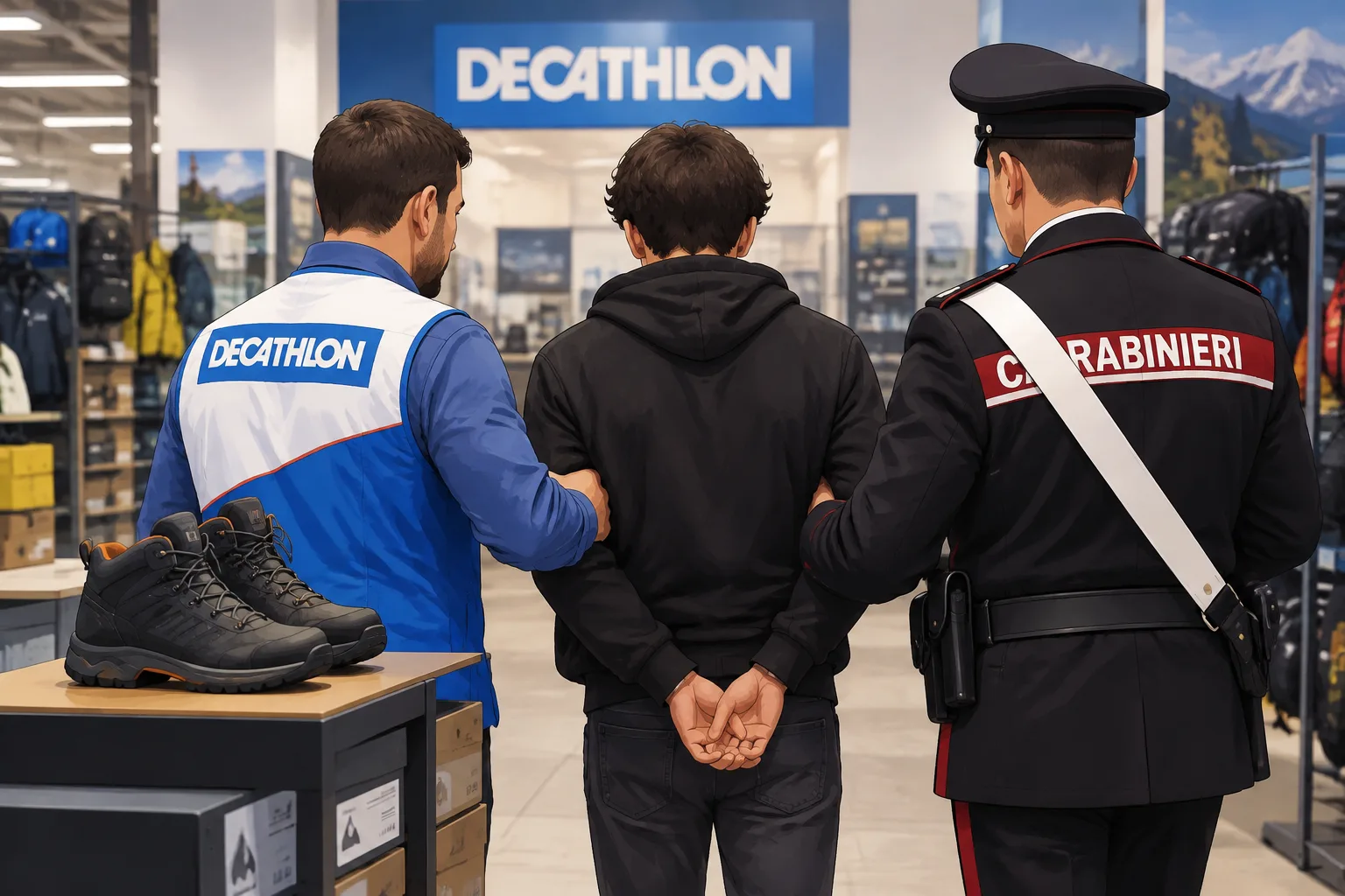 Tentato furto al Decathlon di Montedoro: arrestato un giovane con scarponi da circa 200 euro