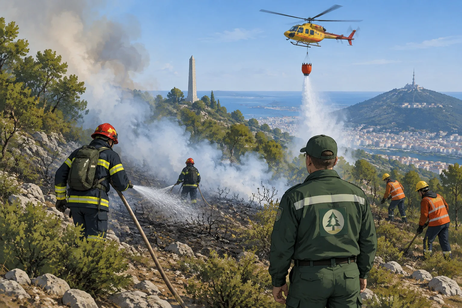 Incendio sul Carso tra Opicina e Monte Grisa: coinvolto mezzo ettaro di sottobosco