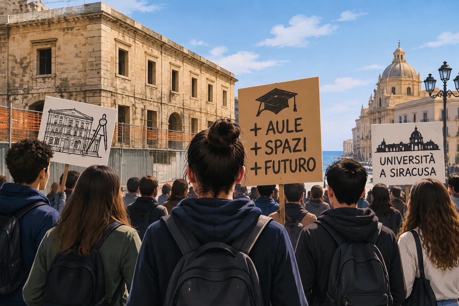 Siracusa, mancano le aule per gli studenti di Architettura: interrogazione al sindaco e proteste in centro