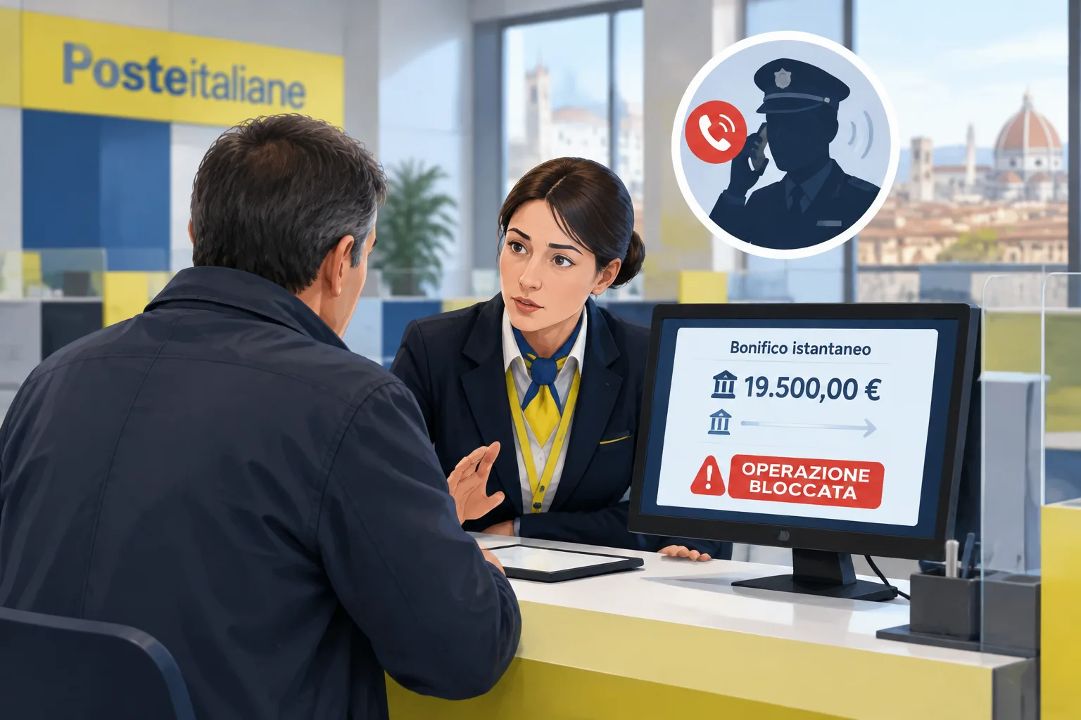 A Empoli sventata truffa del finto poliziotto: bloccato bonifico da oltre 19mila euro