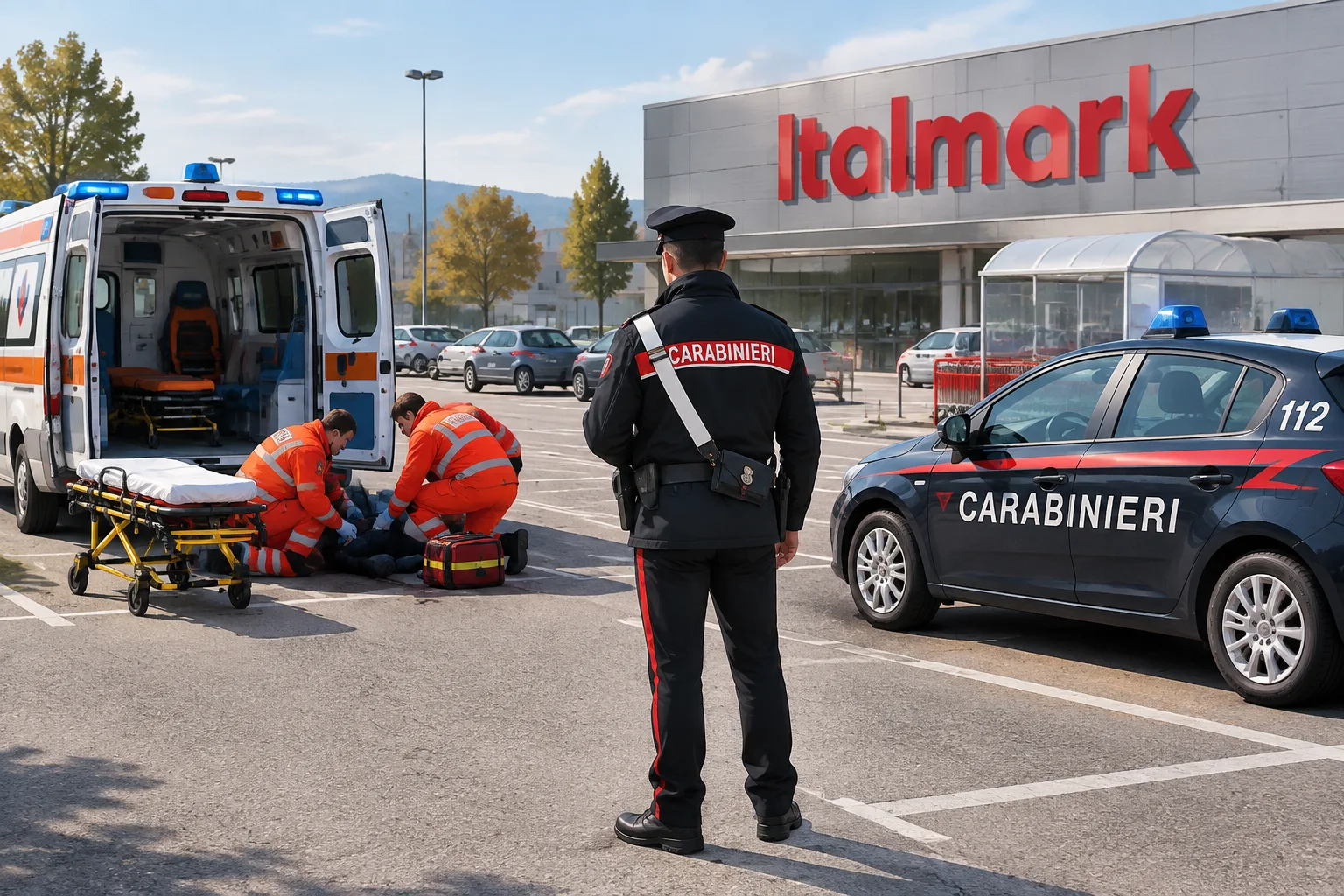 Brescia: 95enne stroncato da un malore nel parcheggio dell'Italmark di via Massimo D'Azeglio