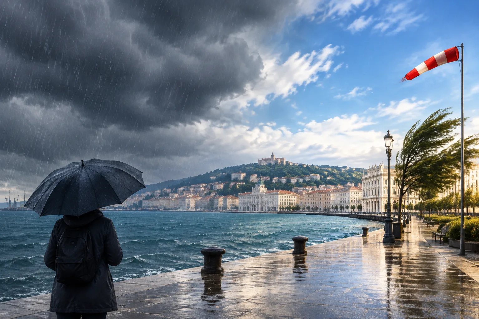 Trieste: piogge nella notte e Bora in rinforzo, le previsioni per il 9 ottobre 2026
