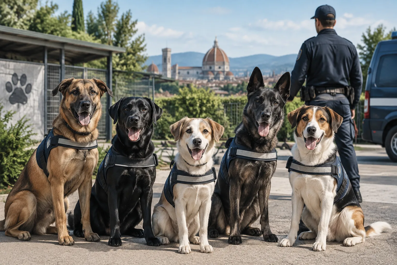 Dai box del Parco degli Animali ai nuclei cinofili: la nuova vita di cinque cani fiorentini