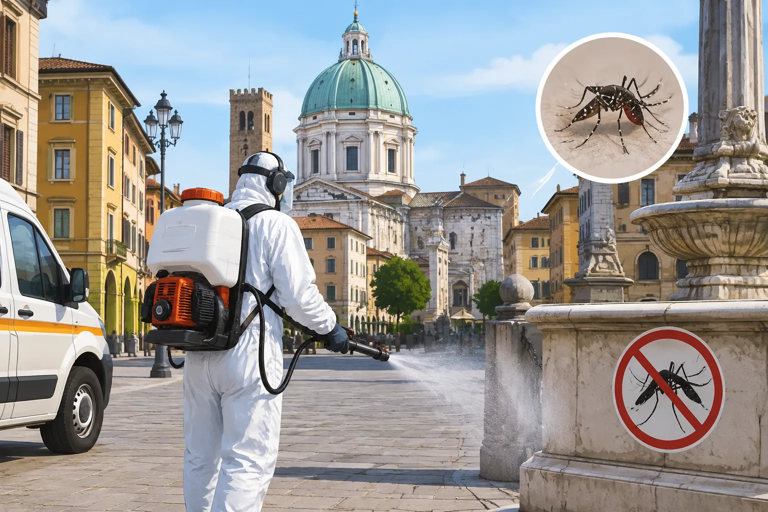 Sospetto caso importato di dengue: maxi disinfestazione nel centro di Brescia il 17-19 ottobre