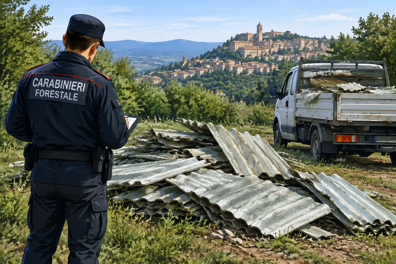 A Umbertide denunciato l’autore dell’abbandono di onduline in vetroresina