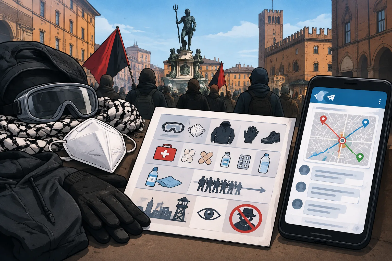 Bologna, il Movimento 17 ottobre annulla il presidio in piazza del Nettuno e diffonde un vademecum per la manifestazione del 24 ottobre