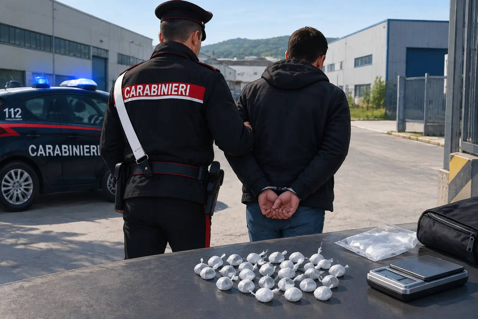Beccato a nascondere cocaina tra i capannoni di Umbertide: arrestato 32enne
