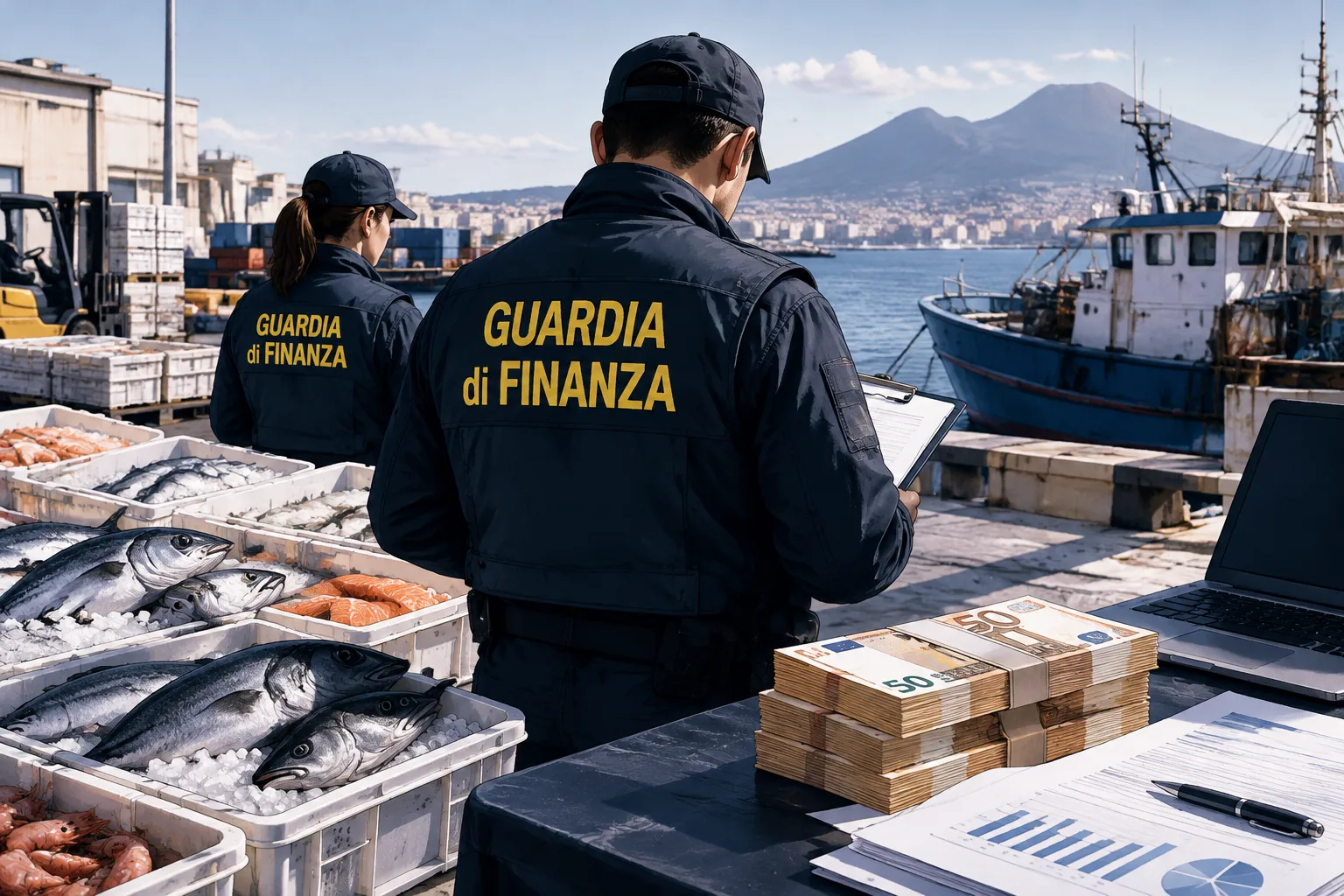 Sequestri per oltre 17,6 milioni in un'indagine su frodi nel commercio all'ingrosso di prodotti ittici