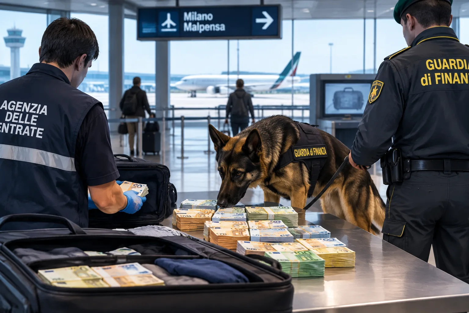 A Malpensa intercettati oltre 13,7 milioni di euro in contanti tra maggio e settembre
