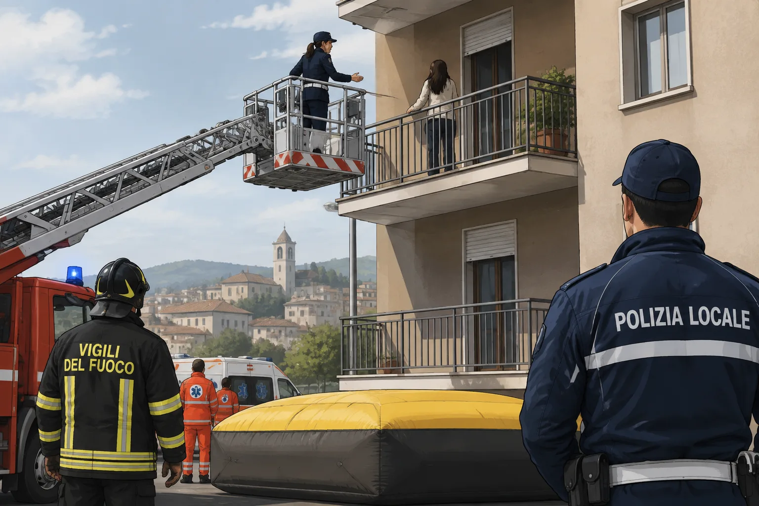 A Foligno la Polizia Locale salva una donna che minacciava il gesto dal quarto piano
