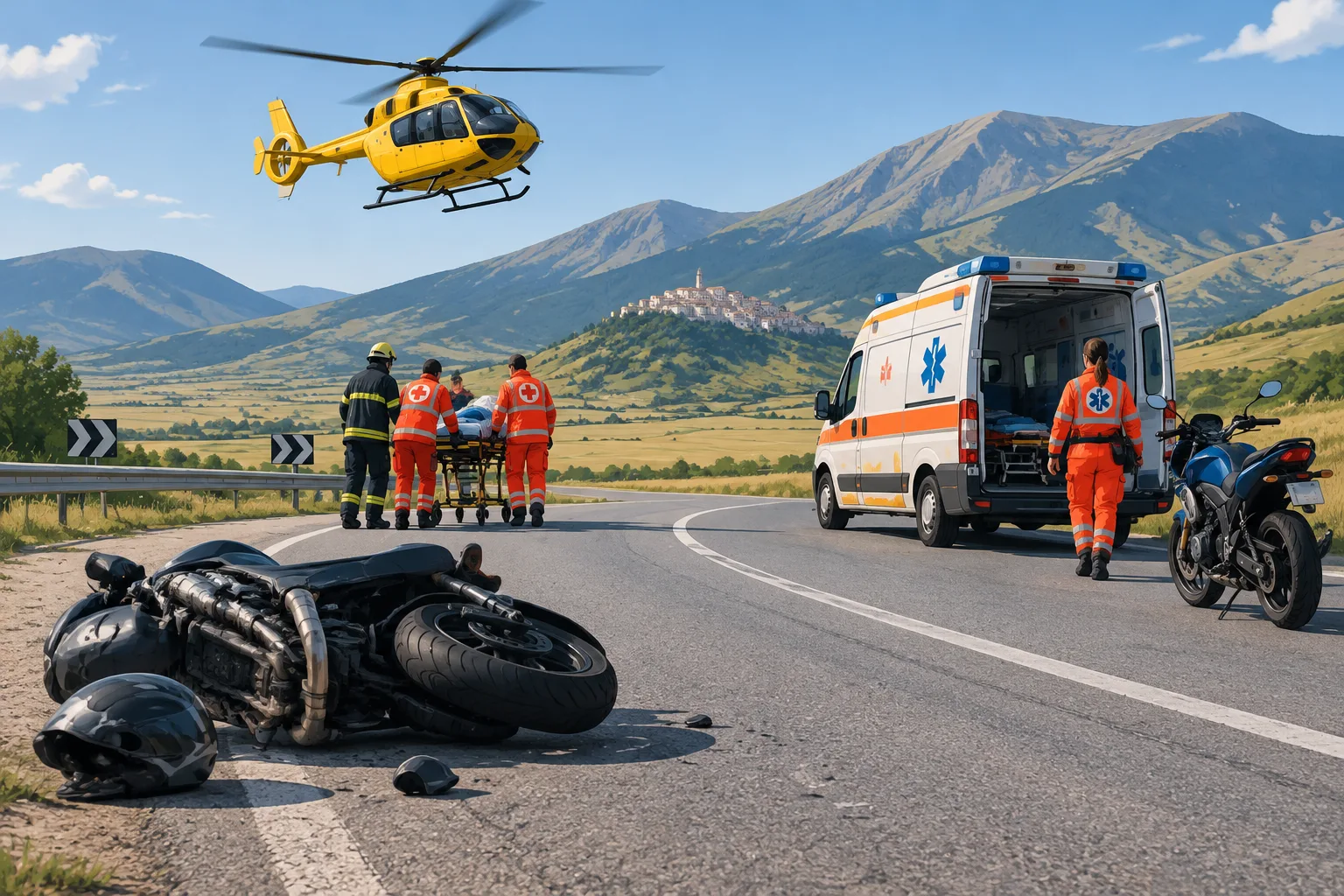 Castelluccio di Norcia, due motociclisti feriti in incidenti distinti