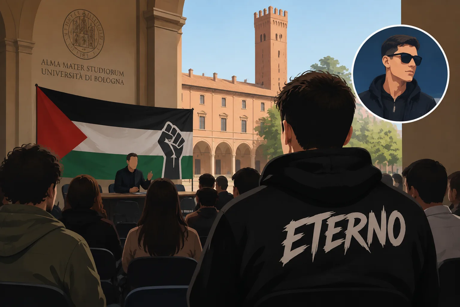 A Bologna cresce la tensione per il 7 ottobre: l’influencer 'Eterno' segnalato tra i partecipanti a un incontro all’Unibo
