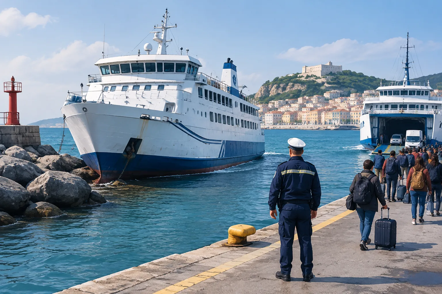 Traghetto si arena nel porto di Procida: 115 passeggeri bloccati e poi trasferiti