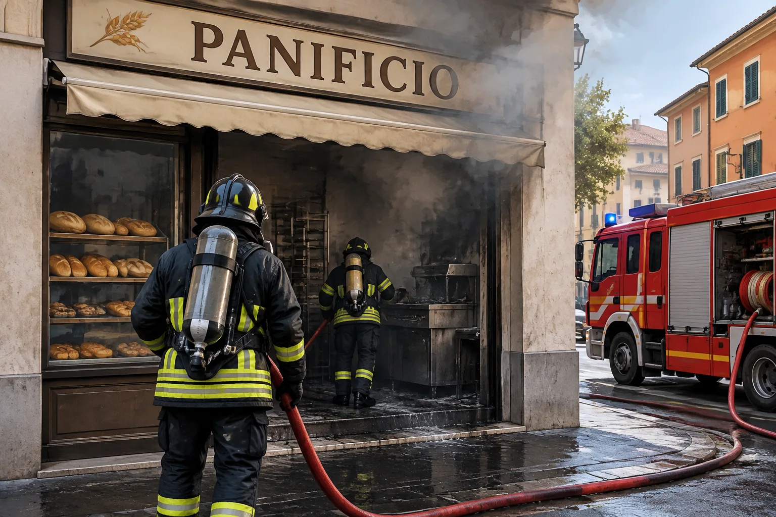 Incendio in un panificio a Imola, locale reso inagibile dal fumo