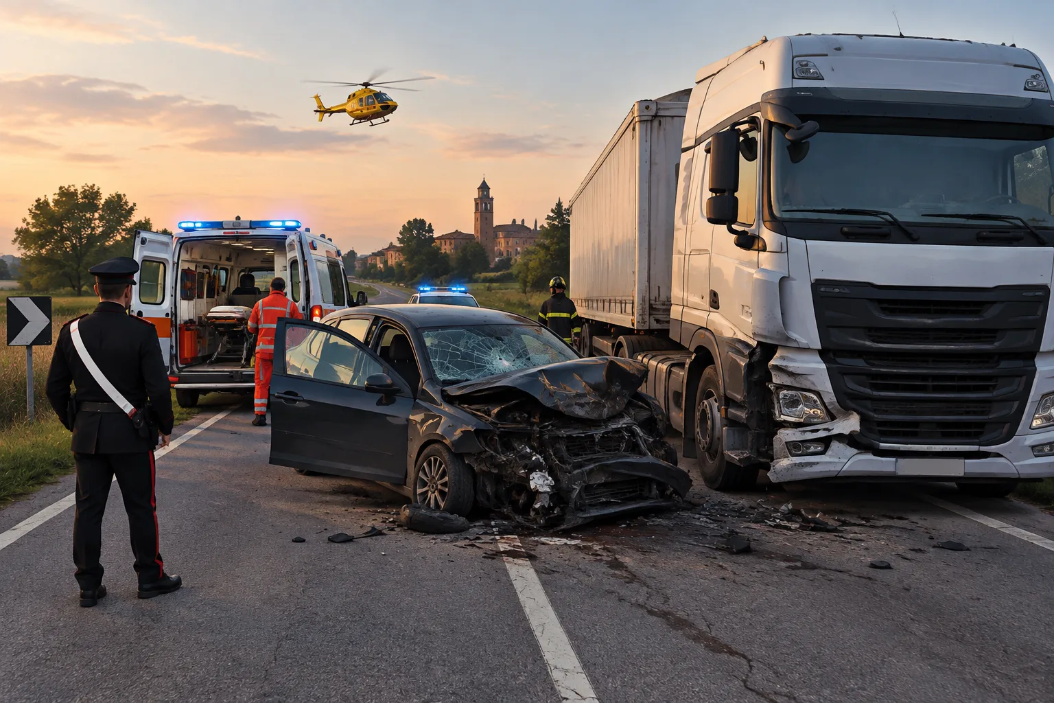 Incidente a Castagnolo Minore: auto si scontra con un camion, muore un uomo di 52 anni
