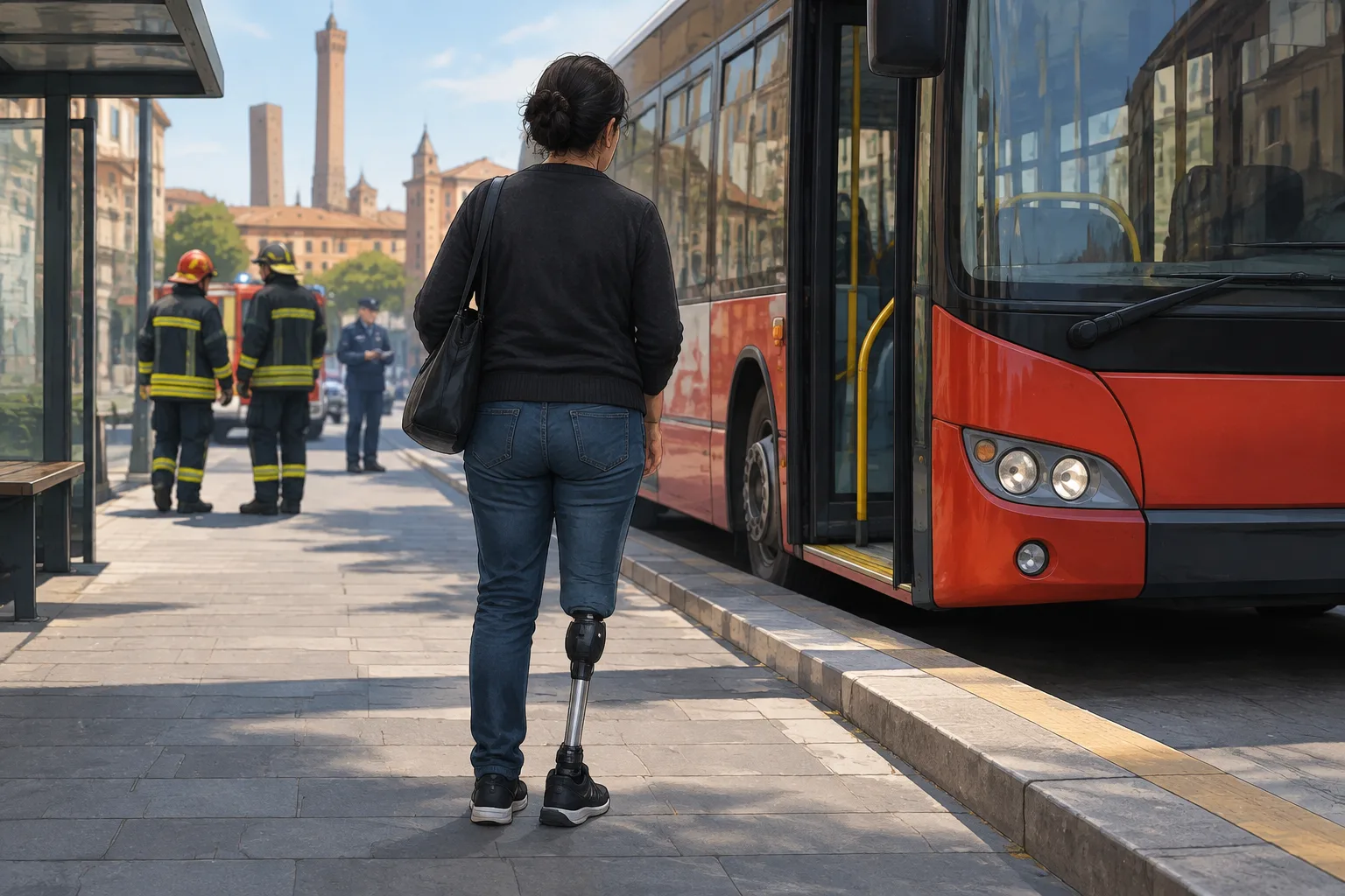Finì sotto un autobus in via Ugo Bassi: oggi vive senza una gamba e attende risarcimenti